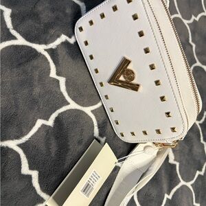 White and Gold Studded Women's Bag